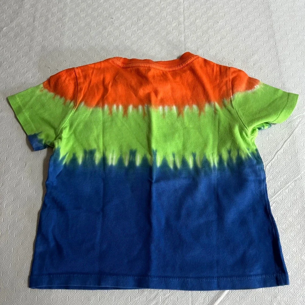 Ralph Lauren Polo Bear Tie Dye T-Shirt Kids 24M Orange Green Blue Graphic Tee